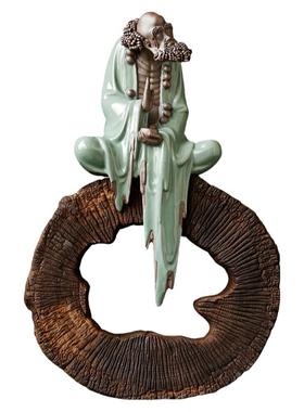 手工达摩禅意摆件办公桌客厅玄关