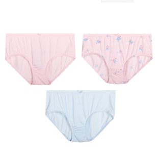3条装舒雅莫代尔女童内裤新款纯色三角裤女孩学生儿童底裤23635S