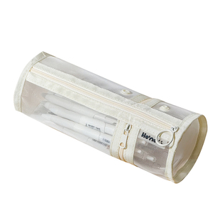 简约网纱笔筒笔袋高颜值纯色文具袋小学初中生专用大容量文具盒