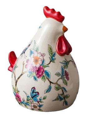 美式陶瓷鸡招财风水摆件高档创意家居客厅玄关复古装饰品结婚礼物