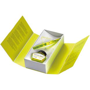 德国进口Pelikan百利金M205DUO荧光钢笔墨水套装礼盒组送礼轻奢时尚荧光黄绿标注标记笔记颜料