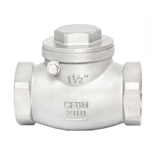 304不锈钢卧式止回阀H14W-16P内丝螺纹旋启式单向止逆阀4 6分DN15