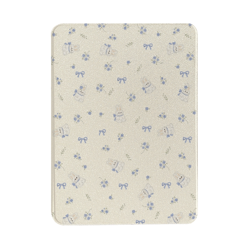ins蓝色碎花兔子360度旋转iPad10保护套2022新款适用苹果iPad10.2寸mini6平板Air4/5保护壳pro女软9.7带笔槽
