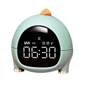 2026新款智能恐龙小闹钟学生儿童专用可爱卡通床神器男孩静音闹铃
