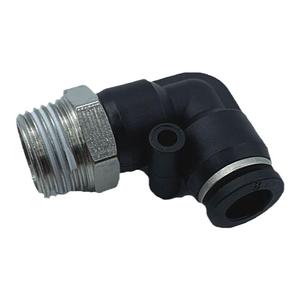 5个装PL8-01直角气动气管快速接头外螺纹弯头黑色精品10-01/6-02