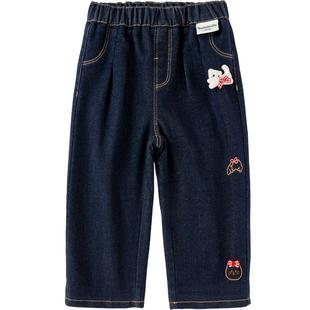 【商场同款】巴拉巴拉女童牛仔裤直筒裤秋冬2025新款长裤绣花洋气