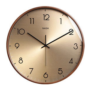 轻奢简约胡桃木装饰挂钟客厅2026年新款实木钟表挂墙时钟家用大气