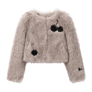 REVAN芮范樱桃系列质感灰色短外套RM90105334