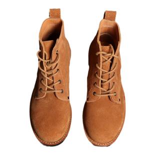 固特异上线工艺复古大逃亡靴 圆头翻毛真皮休闲工装靴潮流马丁靴