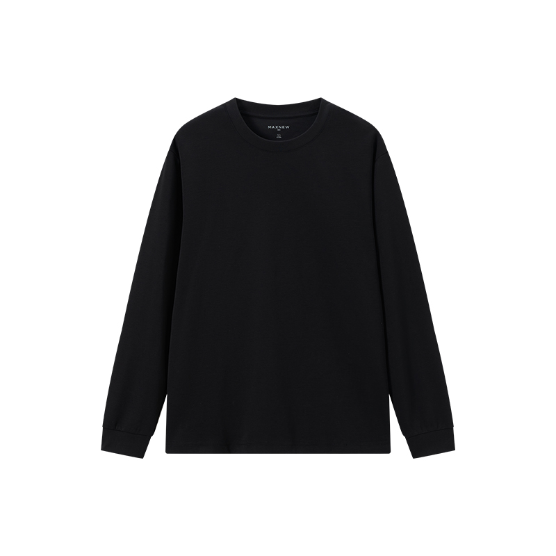 马恩MAXNEW男装2025春秋新款长袖T恤圆领针织上衣休闲通勤打底衫