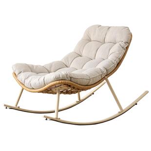 全友家居藤编蛋壳摇摇椅客厅阳台休闲可坐可躺午睡懒人椅单人椅KS