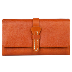 漫色植鞣头层牛皮长款钱包女士复古手工真皮大容量多卡位三折钱夹