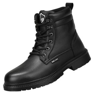 蓝鸥盾劳保鞋男款士冬季加绒高帮防砸防刺穿绝缘老保带钢板工地棉