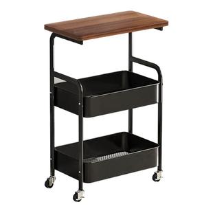 【直播专享】三层小推车置物架带桌板可移动带轮子家用零食收纳架