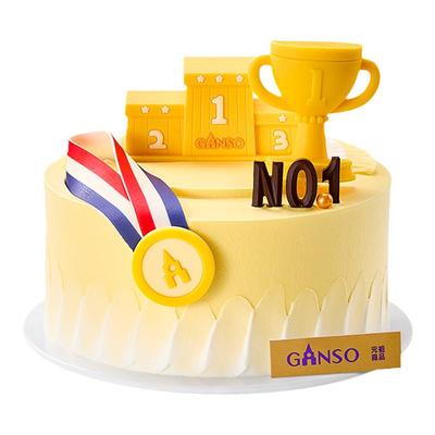 元祖我就是冠军鲜奶生日蛋糕夺冠聚会庆祝毕业加油下午茶同城配送