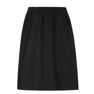 黑色半身裙女夏季薄款宽松大码显瘦百搭松紧腰休闲小个子直筒中裙