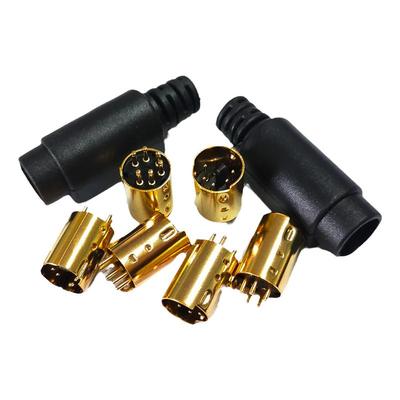 MD车针镀金S端子minidin焊接头