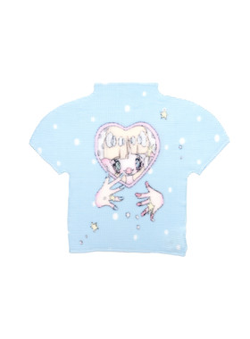 MOF少女百货 插头dd艺术家合作/联名涂鸦褶皱上衣新款童趣短袖T恤