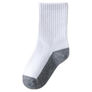 儿童袜子中筒袜小学生白色袜运动袜上白黑底男女中大童棉袜校服袜