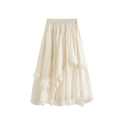 西町村屋肌理感不规则摆裙女