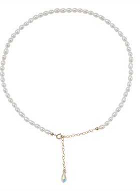 前后两戴椭圆天然14k天然小珍珠