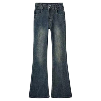 九分裤加绒加厚牛仔喇叭裤小个子