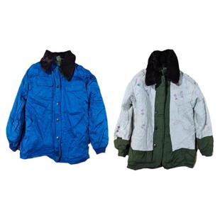 地勤皮棉服男士冬季加厚防寒保暖蓝色棉衣裤户外防风作业训练服