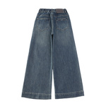 女童加绒牛仔裤秋冬款2025新款冬装儿童直筒阔腿裤加厚一体绒裤子