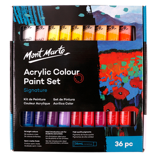 蒙玛特 丙烯颜料小盒装炳稀初学者套装36ml丙烯画画diy手绘墙绘彩绘颜料画涂鸦画画鞋材料管装大容量