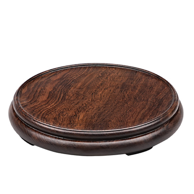 实木圆形底座整木雕刻花瓶