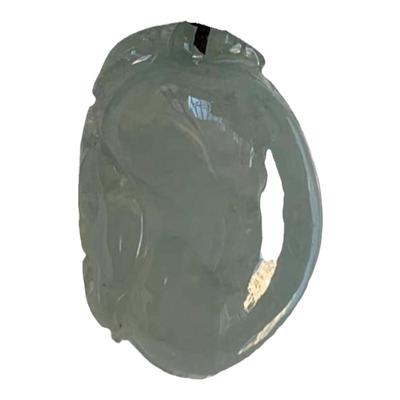 缅甸翡翠吊坠A货淡蓝色福瓜挂件