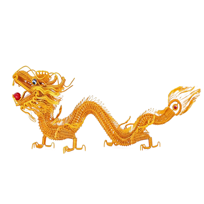 手工铝线龙玄关摆件居家装饰品