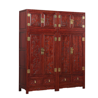 老榆木衣柜四门中式家具储物