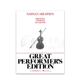 米尔斯坦 小提琴帕格尼尼变奏曲 希尔默原版乐谱书 Nathan Milstein Paganiniana Variations Violin HL50286570