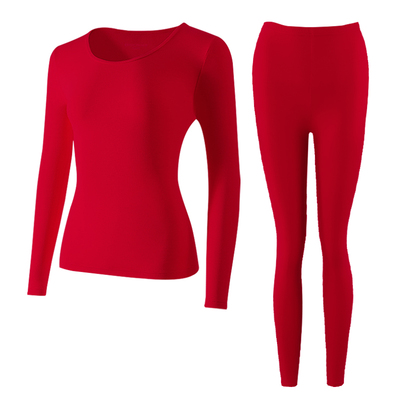 好波长袖情侣纯色保暖套装