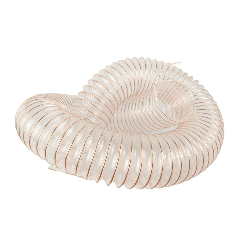 PU聚氨酯风管镀铜钢丝软管透明耐温雕刻机木屑吸尘管伸缩通风软管