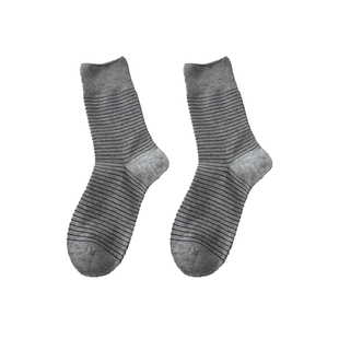 蓝咖配色是真的好看！超适合秋冬~一眼心动~袜子女细条纹中筒堆堆