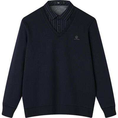 海澜之家加绒加厚双领针织衫男