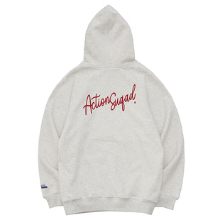 ACTIONS 秋冬季400G重磅刺绣毛圈连帽卫衣美式复古宽松帽衫男潮牌