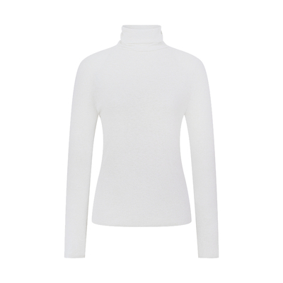 提花羊毛羊绒混纺高领毛衣