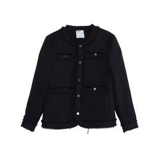 Roaringwild/咆哮野兽主线 黑色破坏肌理感圆领西装【热销中】