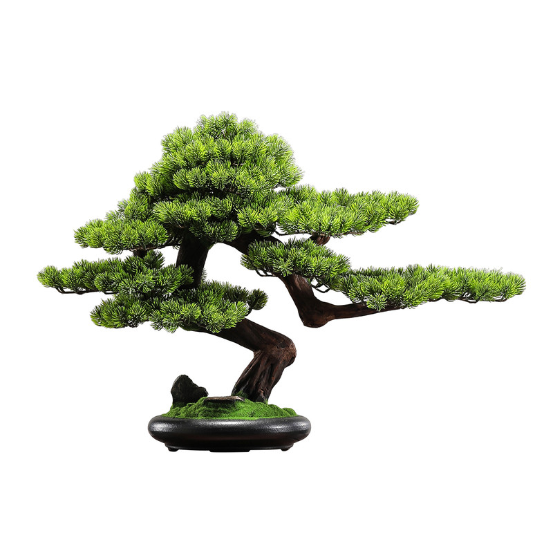 新中式仿真迎客松盆景摆件