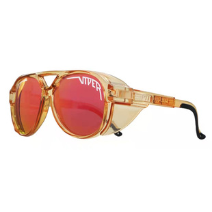 飞行员个性大框防风镜复古圆形新款骑行偏光太阳眼镜朋克男女通用