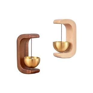 吸门式入户多巴胺风铃磁吸胡桃木质门铃商铺进门提醒铃铛中式铜铃