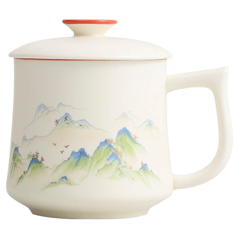 带盖大容量泡茶马克杯