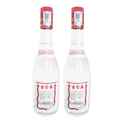 古贝春42度白板浓香型纯粮白酒固态法高端礼品商务475mL 2瓶装