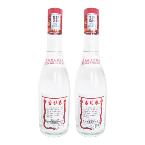 古贝春42度白板浓香型纯粮白酒固态法高端礼品商务475mL 2瓶装