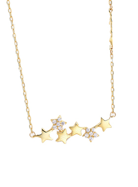 洗澡可带星星水钻吊坠女14k包金