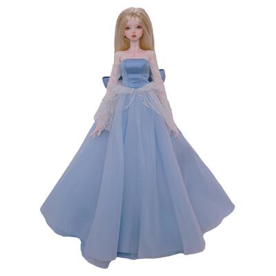 四分bjd娃娃蓝色贵族裙穿搭