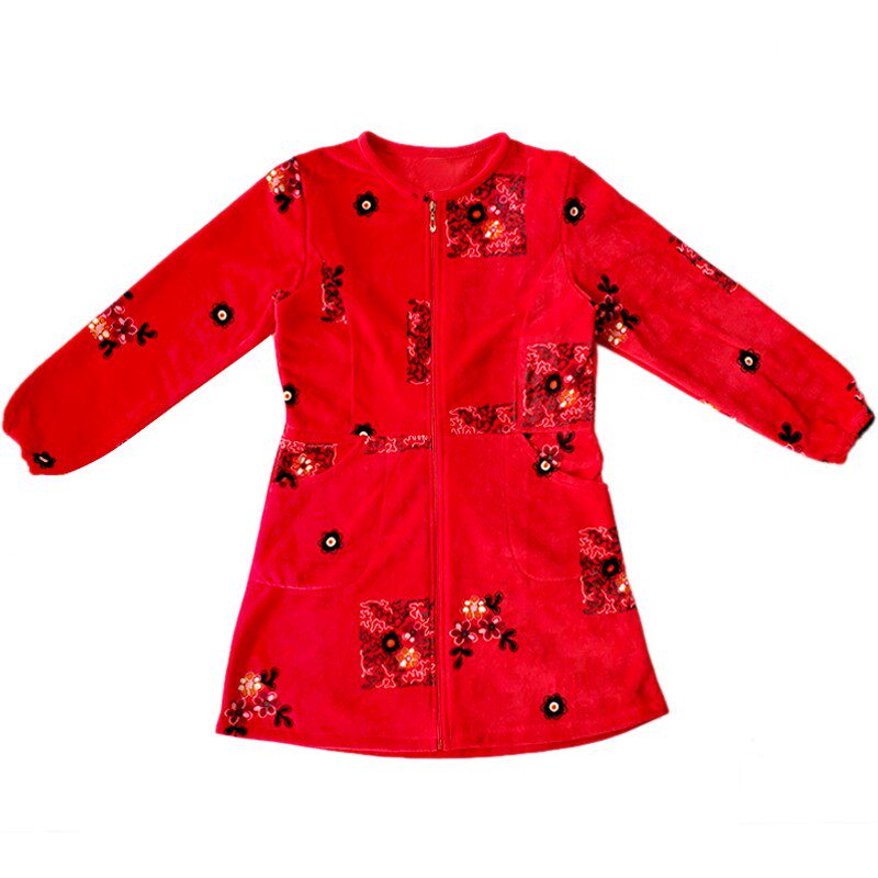 成人水晶绒罩衣韩版工作服修身